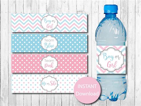 Gender Reveal Water Bottle Labels Gender Reveal Party Boy Or Girl