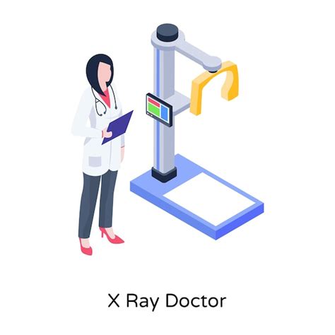 Premium Vector X Ray Doctor Illustration In Isometric Design