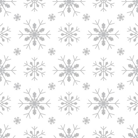 Seamless Pattern With Silver Snowflakes On White Background Festive