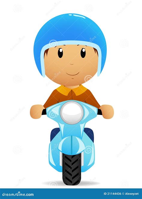 Conduite D Homme De Dessin Anim Sur Le Scooter De Moto Image Libre De