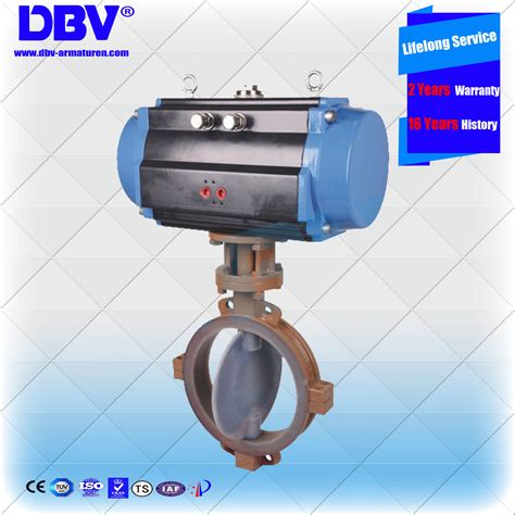 Industrial Pneumatic Fluorine Lined Wafer Type Butterfly Valve