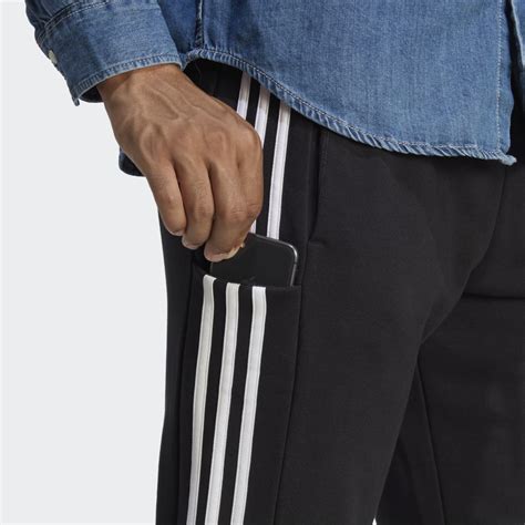 Adidas Essentials French Terry Tapered Cuff 3 Stripes Pants Black