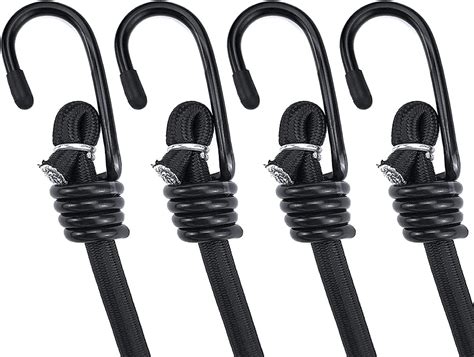 ICOMO 4 Pack Marine Bungee Cord With Hooks 40 Inch Heavy Duty Bungee