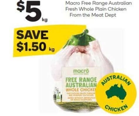 Macro Free Range Range Australian Fresh Whole Plain Chicken Offer At Woolworths