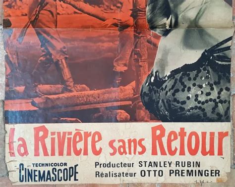 LA RIVIÈRE SANS retour Marilyn MONROE AFFICHE DE CINEMA Litho 60x80