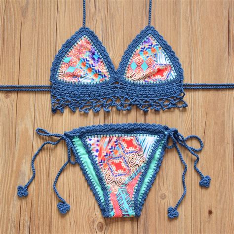 Sexy Handmade Crochet Bikini Women Crochet Swimsuit Brazilian Biquini