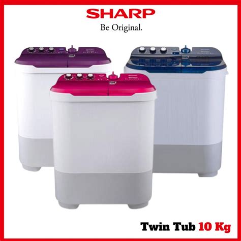 Jual Mesin Cuci Sharp EST 1090 BK VK 10 KG 2 Tabung Indonesia Shopee