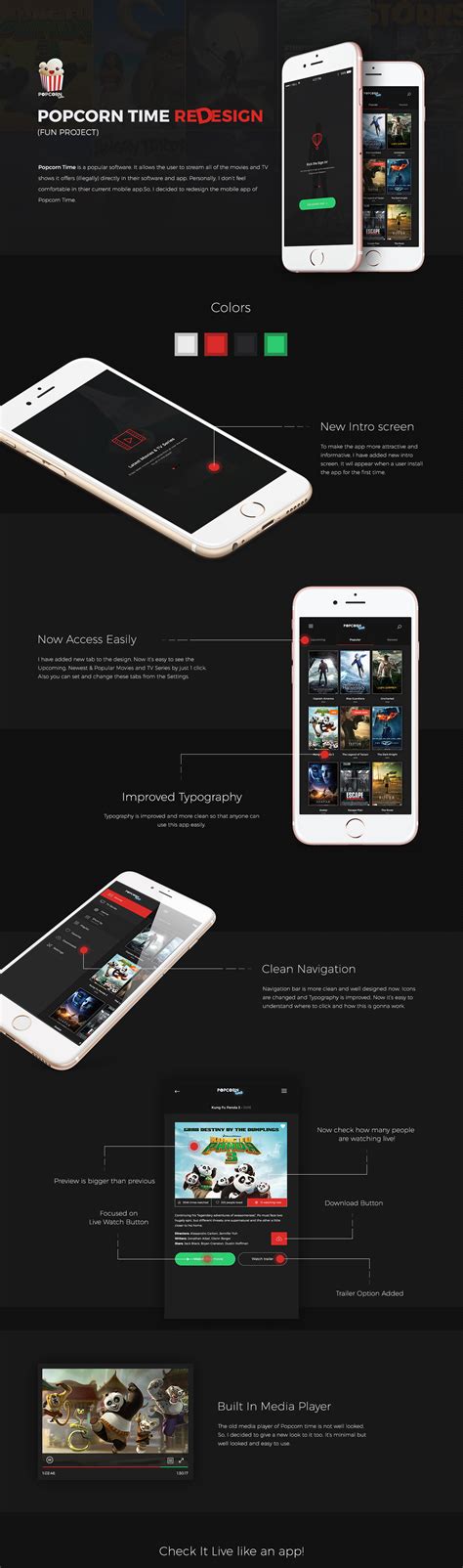 POPCORN TIME App Redesign Concept - Fun Project :: Behance