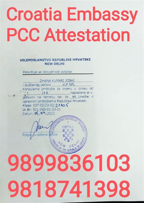 Croatia Embassy Attestation At Rs 6000 Certificate In New Delhi ID