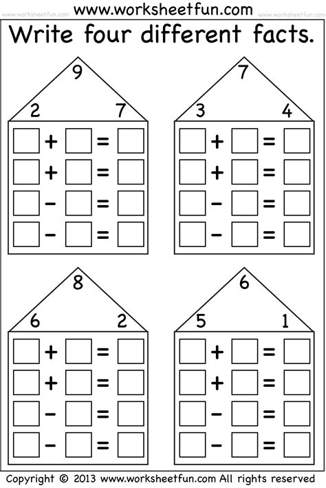 Fact Family Math Worksheets