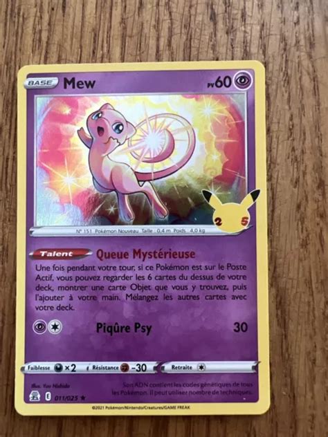 Carte Pokemon Mew Holo C L Brations Ans Fr Eur Picclick Fr