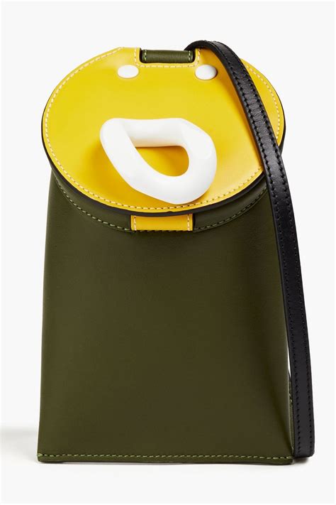 Jw Anderson Color Block Pebbled Leather Shoulder Bag The Outnet