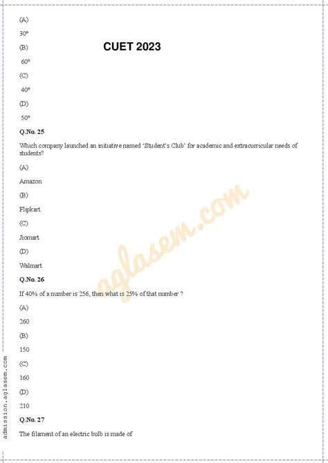 Cuet General Test Sample Paper 2023 Download Cuet Sample Paper Pdf