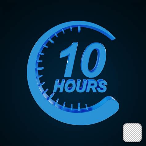 Premium Psd 10 Hour Clock Icon 3d Illustration