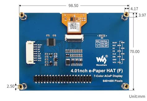 Inch Acep Color E Paper E Ink Display Hat For Raspberry Pi