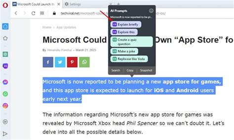 How To Use Chatgpt And Ai Prompts On Opera Browser Early Access