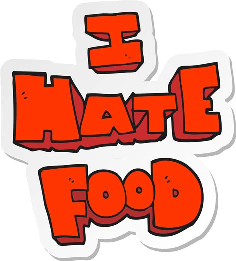 Sticker Of A Cartoon I Hate Food Symbol Vector Art At Vecteezy