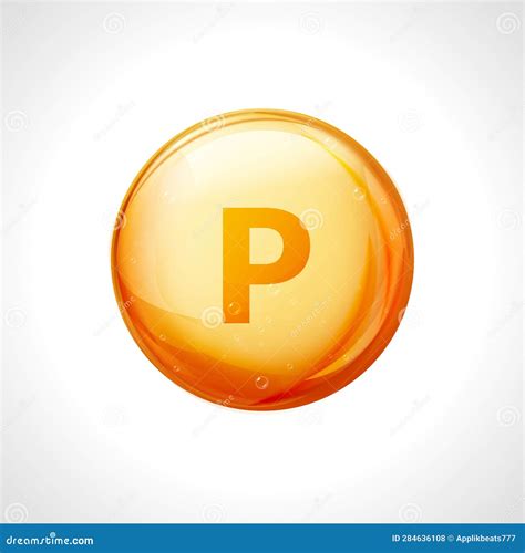 Vitamin C Gold Shining Icon Ascorbic Acid Vector Stock Illustration