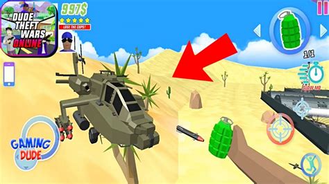 Dude Theft Wars Open World Sandbox Military Helicopter Glitch