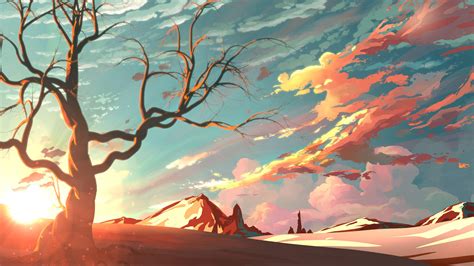 4k Scenery Sunset Anime Wallpapers Wallpaper Cave