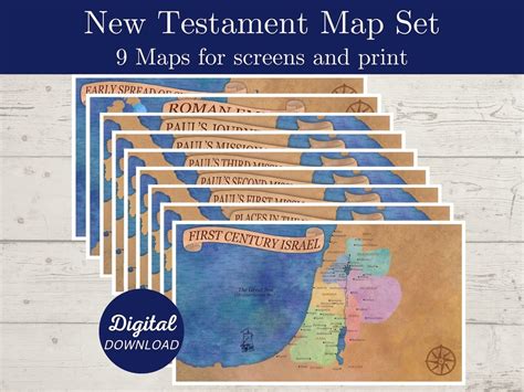 New Testament Map Set, Bible Maps, Paul's Missionary Journeys Maps ...