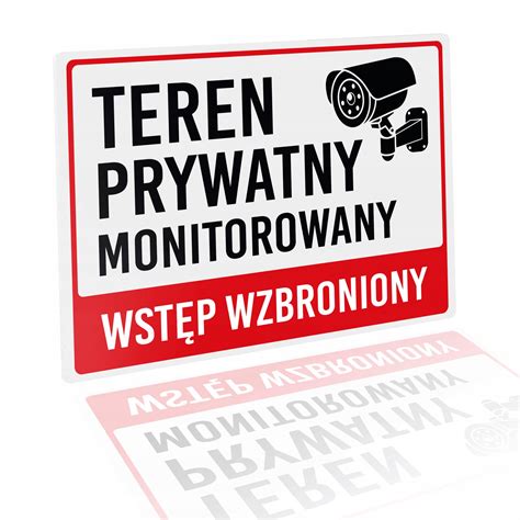 Tabliczka Teren Prywatny Monitorowany Pcv X Tabliczka