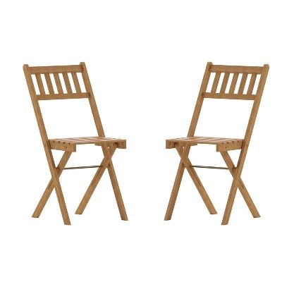 Emma And Oliver Set Of All Natural Weather Resistant Acacia Wood