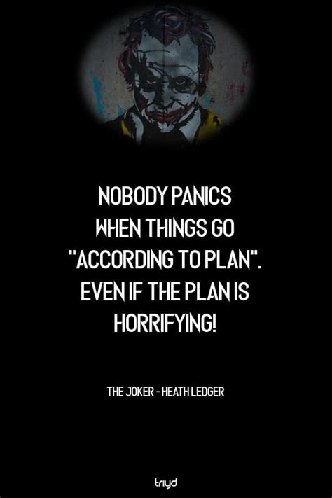 The Joker Heath Ledger Quote Nobody Panics When Things Go