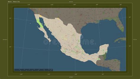 Mexico Highlighted Composition Topo Standard Stock Illustration