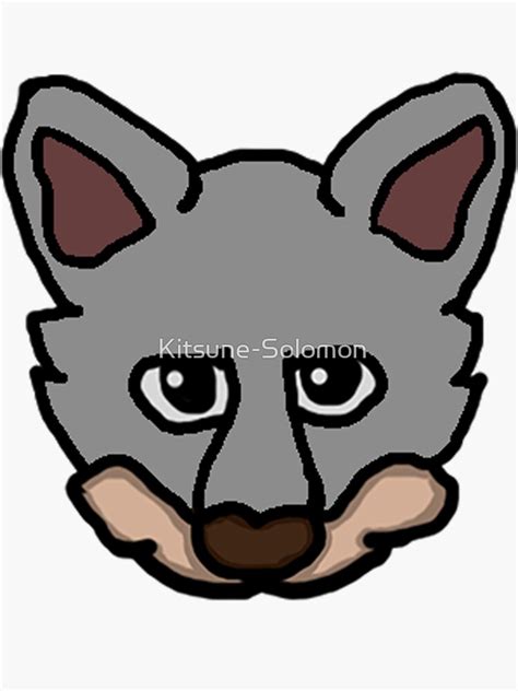 Grey Fox Head Sticker For Sale By Kitsune Solomon Redbubble