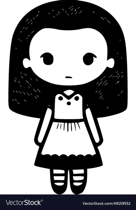 Doll Minimalist And Flat Logo Royalty Free Vector Image