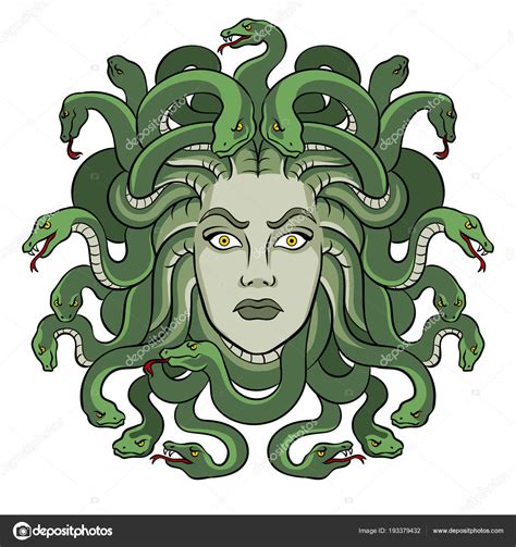 Medusa Griechischer Mythos Kreatur Pop Art Vektor Vektorgrafik Lizenzfreie Grafiken