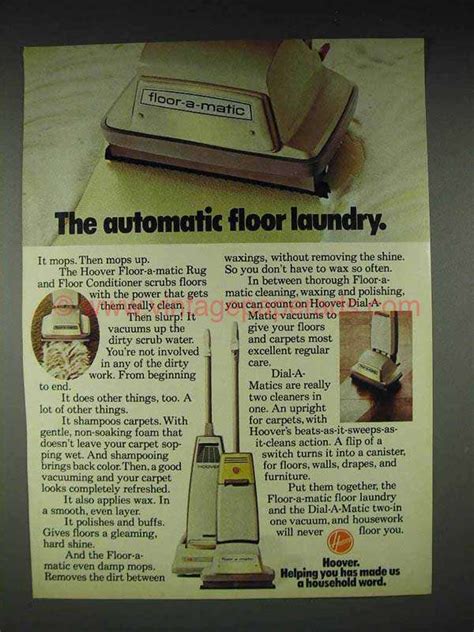 1972 Hoover Floor A Matic Dial A Matic Vacuum Ad Be0084