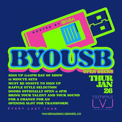 Byousb Open Decks Tickets At Temple Nightclub In Denver By Temple