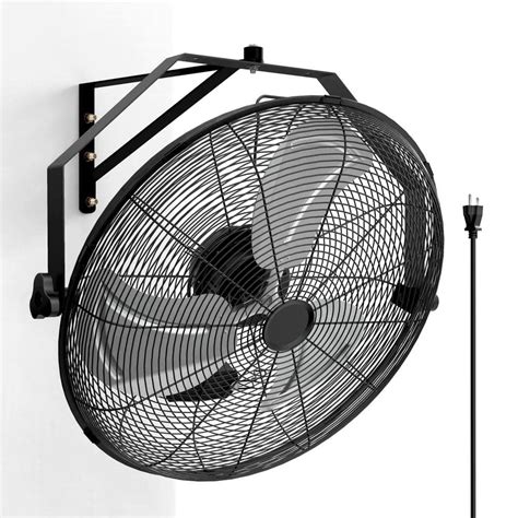 Powerful Silent Industrial 20 In 3 Fan Speeds Wall Fan In Black With High Velocity Degree