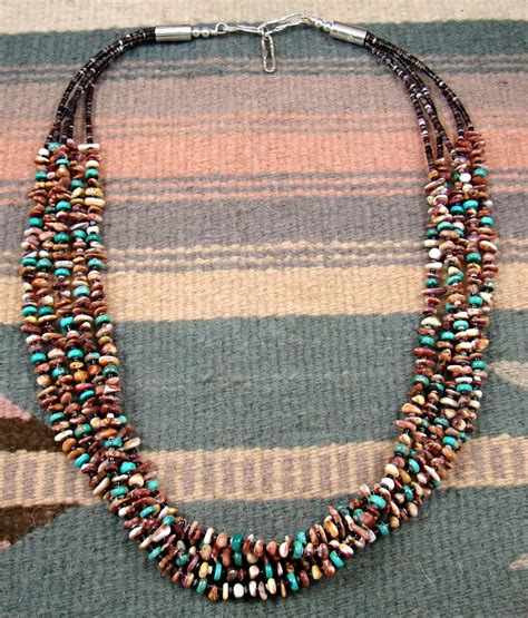 Item B Navajo Strand Multistone Heshi Necklace By E M Teller