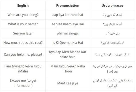 Common Phrases In Urdu