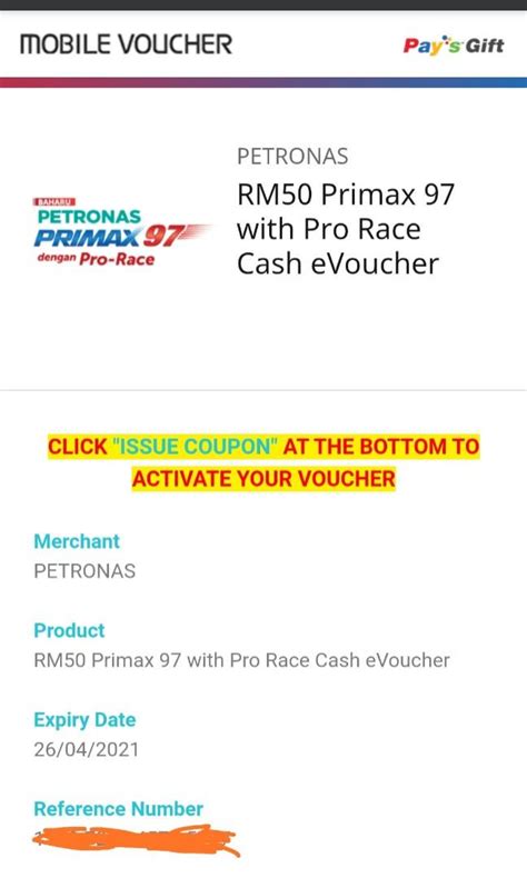 RM50 Petronas Cash EVoucher Petronas Voucher Tickets Vouchers