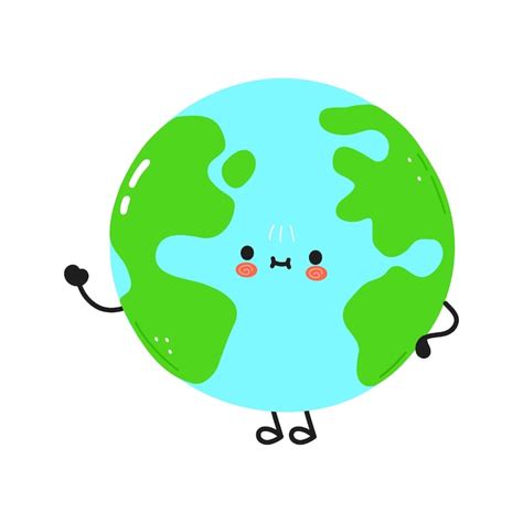 Premium Vector Cute Happy Funny Earth Planet Meditate Vector Cartoon