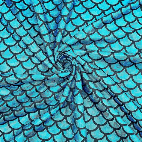 Amazon Fingerinspire Mermaid Scales Fabric X Inch Dark Cyan