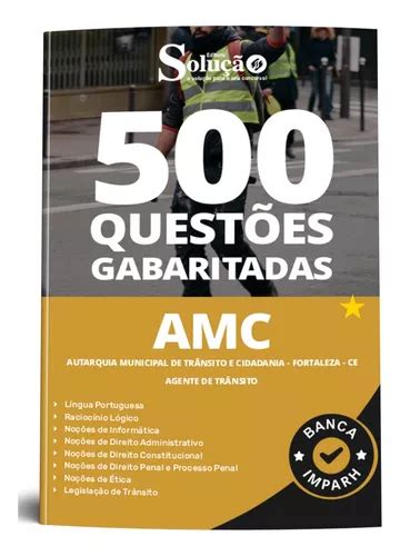 Apostila Caderno De Quest Es Gabaritadas Para Agente De Tr Nsito Amc