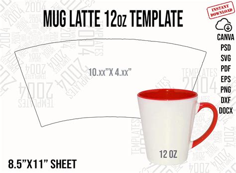 Mug Bundle 12 Templates Mug Svg 10 11 12 14 15 17 Oz Latte Camp Tapered For