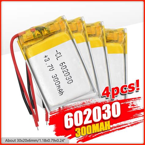 3 7V 300mAh Li Po Batteria Ricaricabile 602030 Per La Batteria Ai