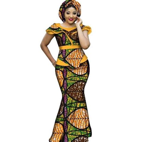 African Bazin Clothing Dashiki Ankara Bazin Design Long Party Dress For