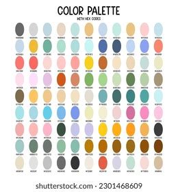 Colorful Pastel Color Palette Hex Codes Stock Vector (Royalty Free ...