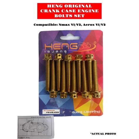 Heng Authentic Crankcase Engine Cover Bolts X Set Pcs Gold