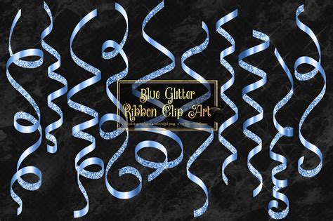 Blue Glitter Ribbon Clipart