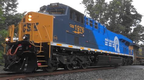 1st Time CSX Conrail Heritage Unit 1976 Leads A Train YouTube