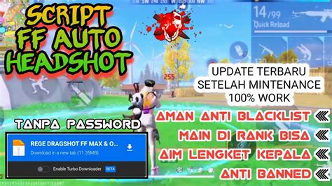 UPDATE SCRIPT FF AUTO HEADSHOT REGEDIT GLITCH 100 WORK NO BAN NO