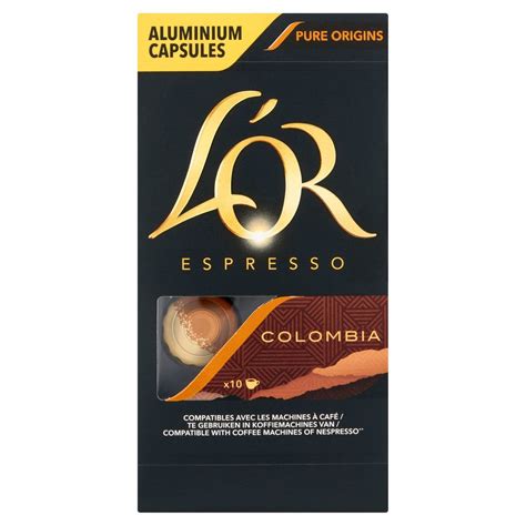 L OR Café Capsules Espresso Colombia Intensité 8 Nespresso Compatible